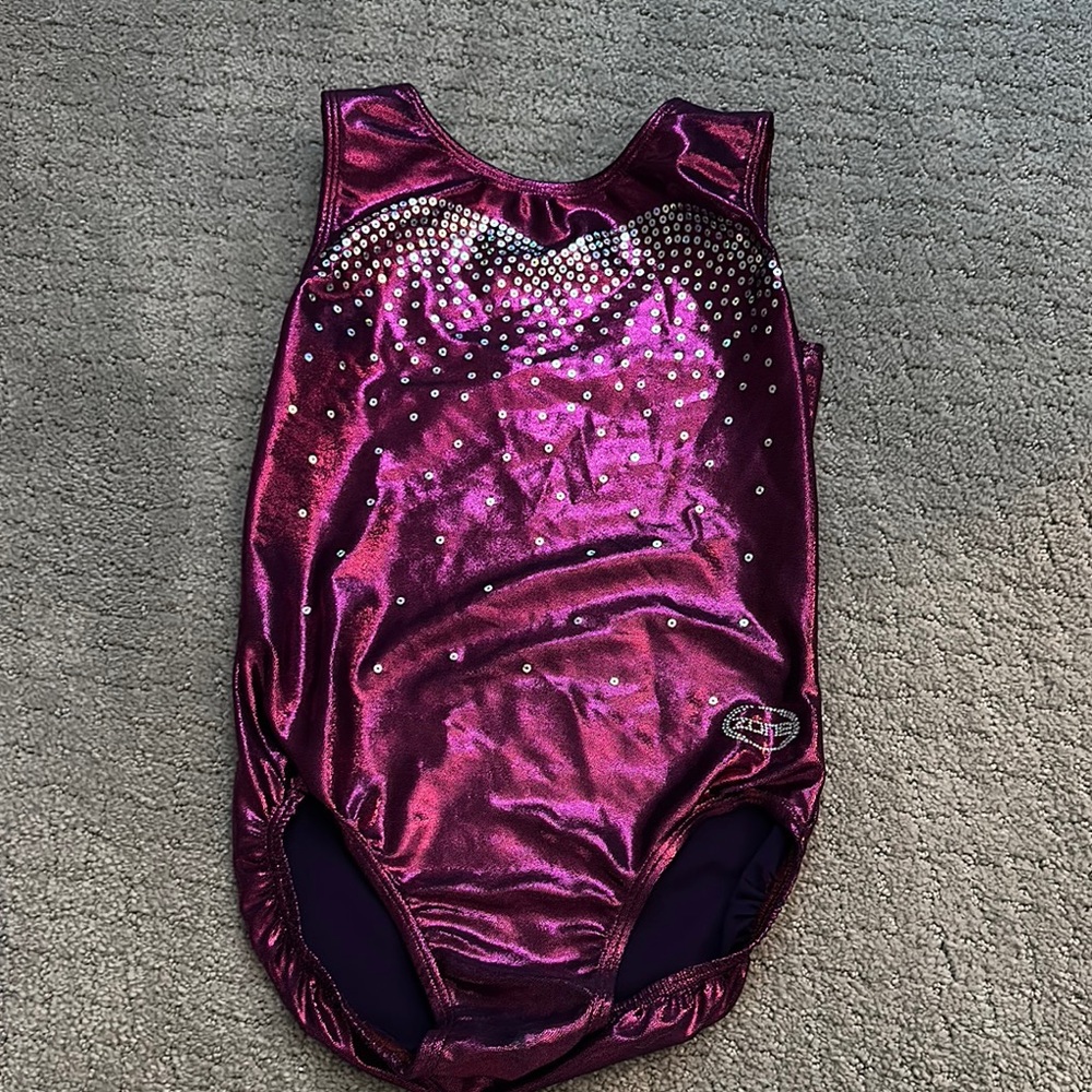 Purple Rhinestone Gymnastics Leotard